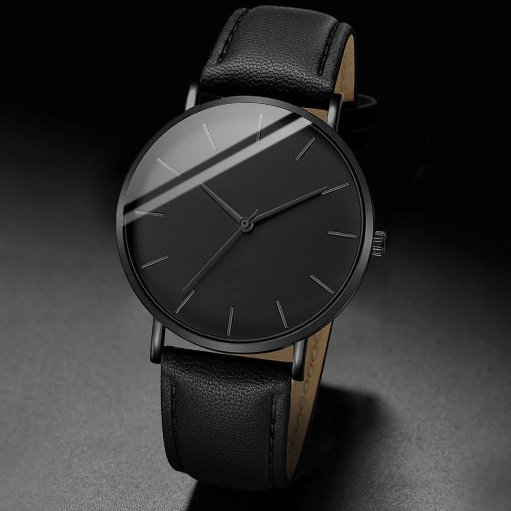 5PCSt Men Business Watches Fashion Leather Band Male's Quartz Watch Vintage Leather Bracelets Set Reloj Hombre（Without Box）