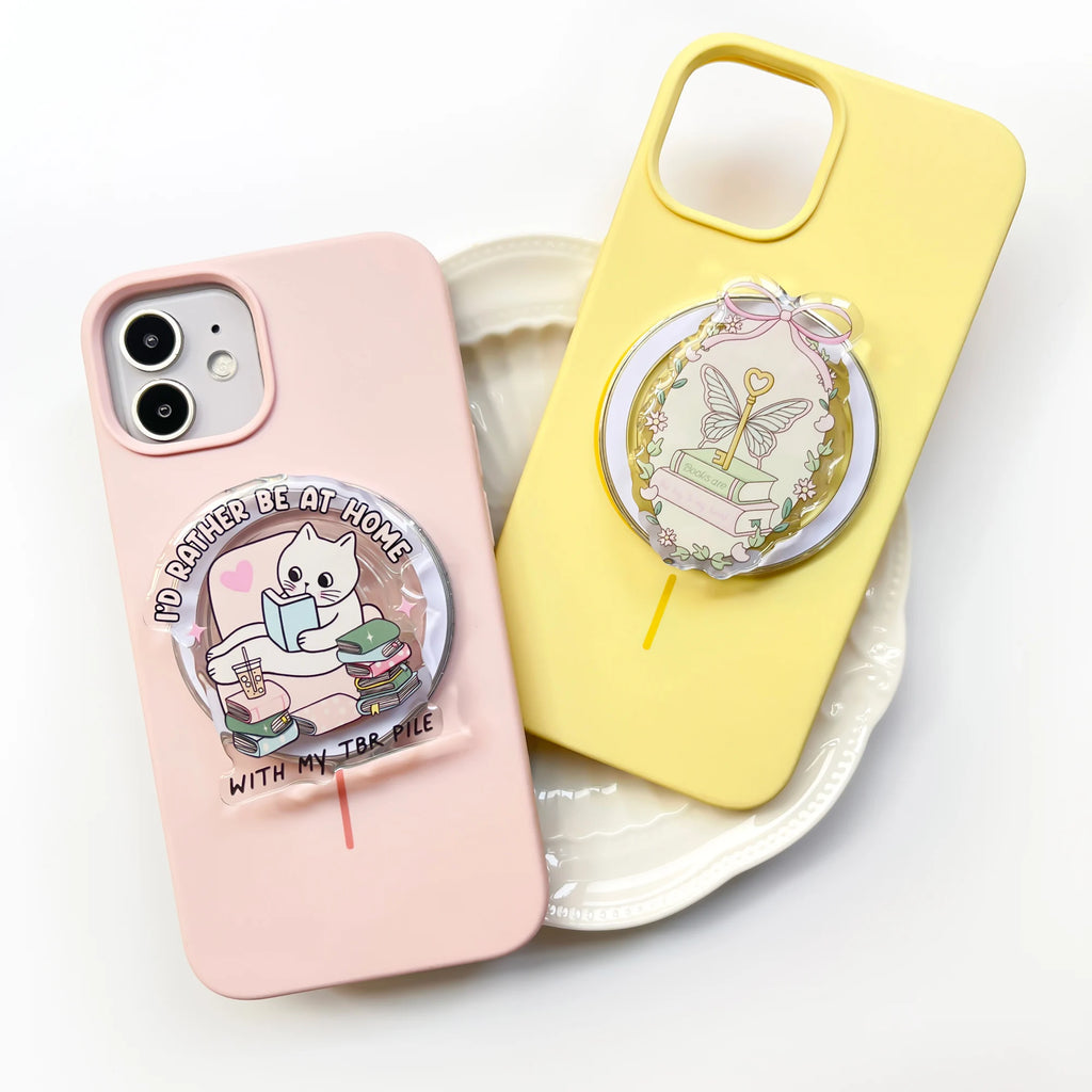 Magnetic Acrylic Phone Grip Socket Book Lover Gift E-book Poppings Griptok Kindle Accessories for Bookish Merch Gift Book Lover