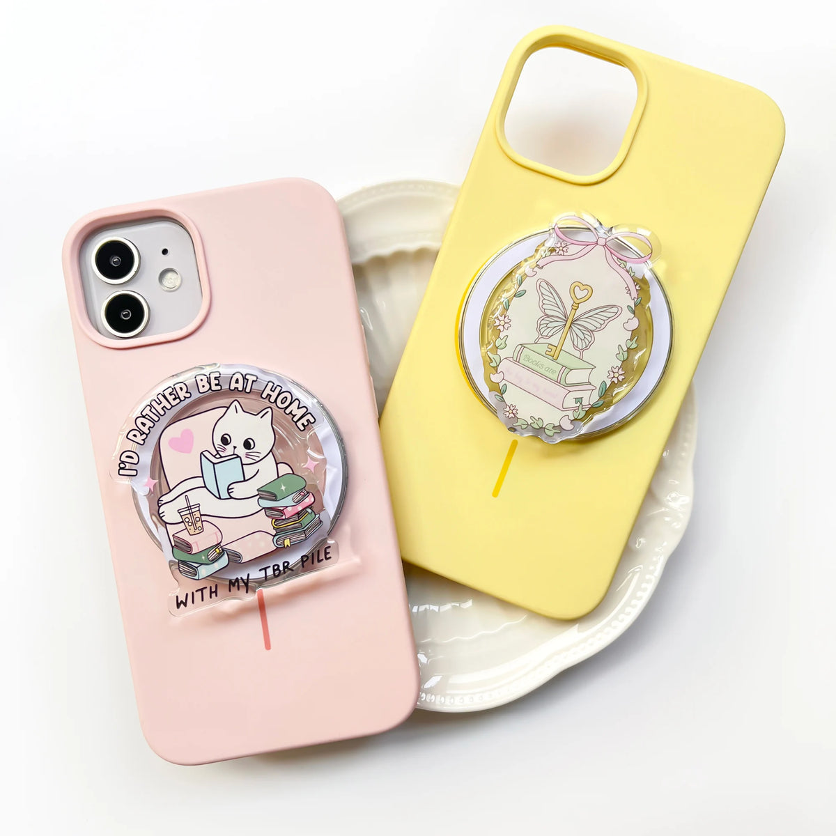 Magnetic Acrylic Phone Grip Socket Book Lover Gift E-book Poppings Griptok Kindle Accessories for Bookish Merch Gift Book Lover