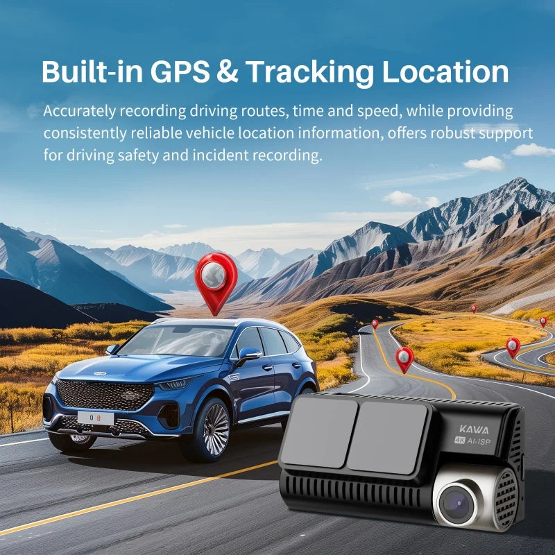 Dual-Channel Dash Camera with Wi-Fi and GPS