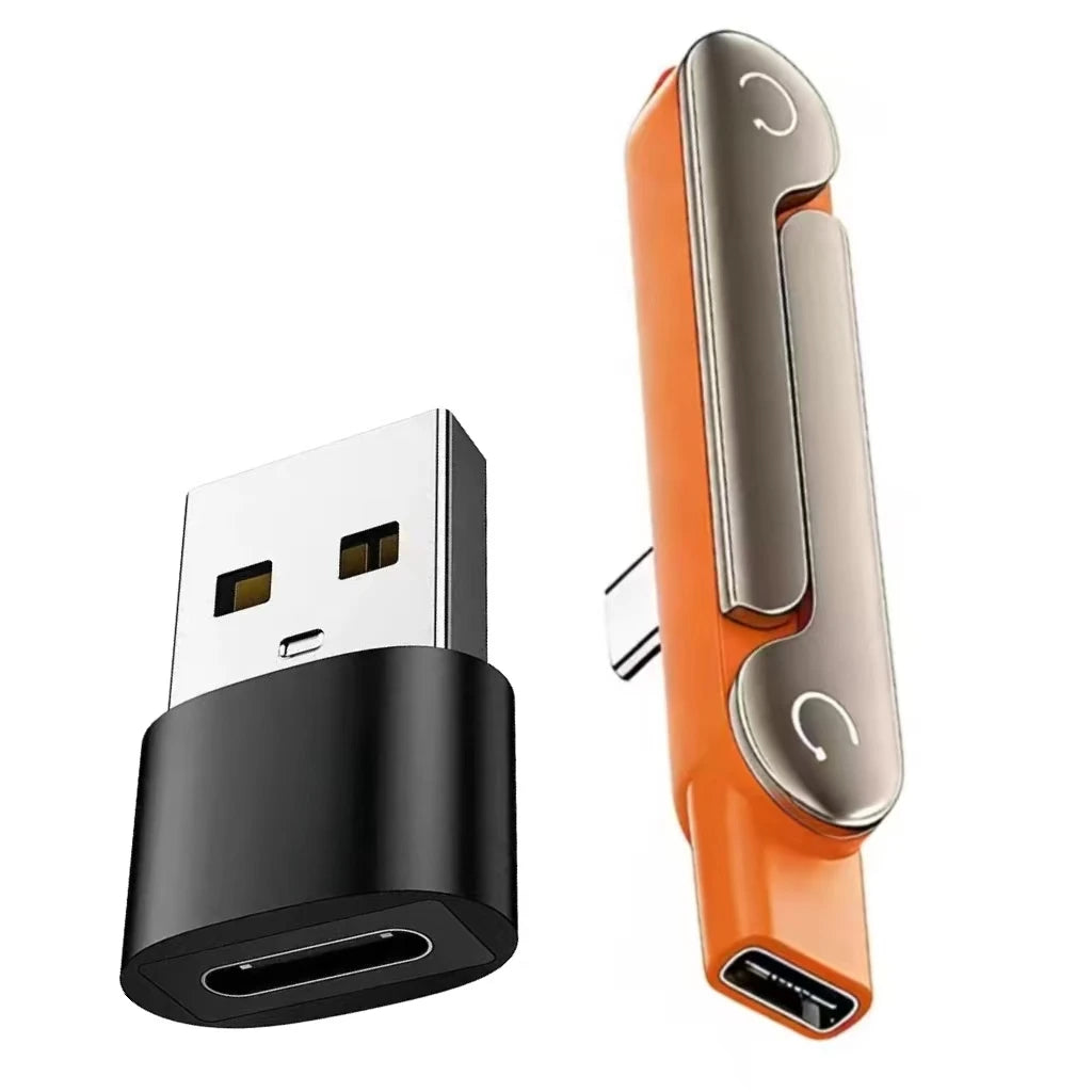 Type-C Phone Charging Bracket Adapter with 240 W Fast Charging Support, OTG Functionality, and Foldable Mounting Stand — USB-C M