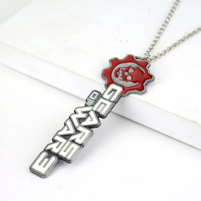 Punk War Machine Pendant Necklace for Men Sport Stainless Steel Reaction Furnace Keychain Metal Slivery Cool Jewelry Accessories