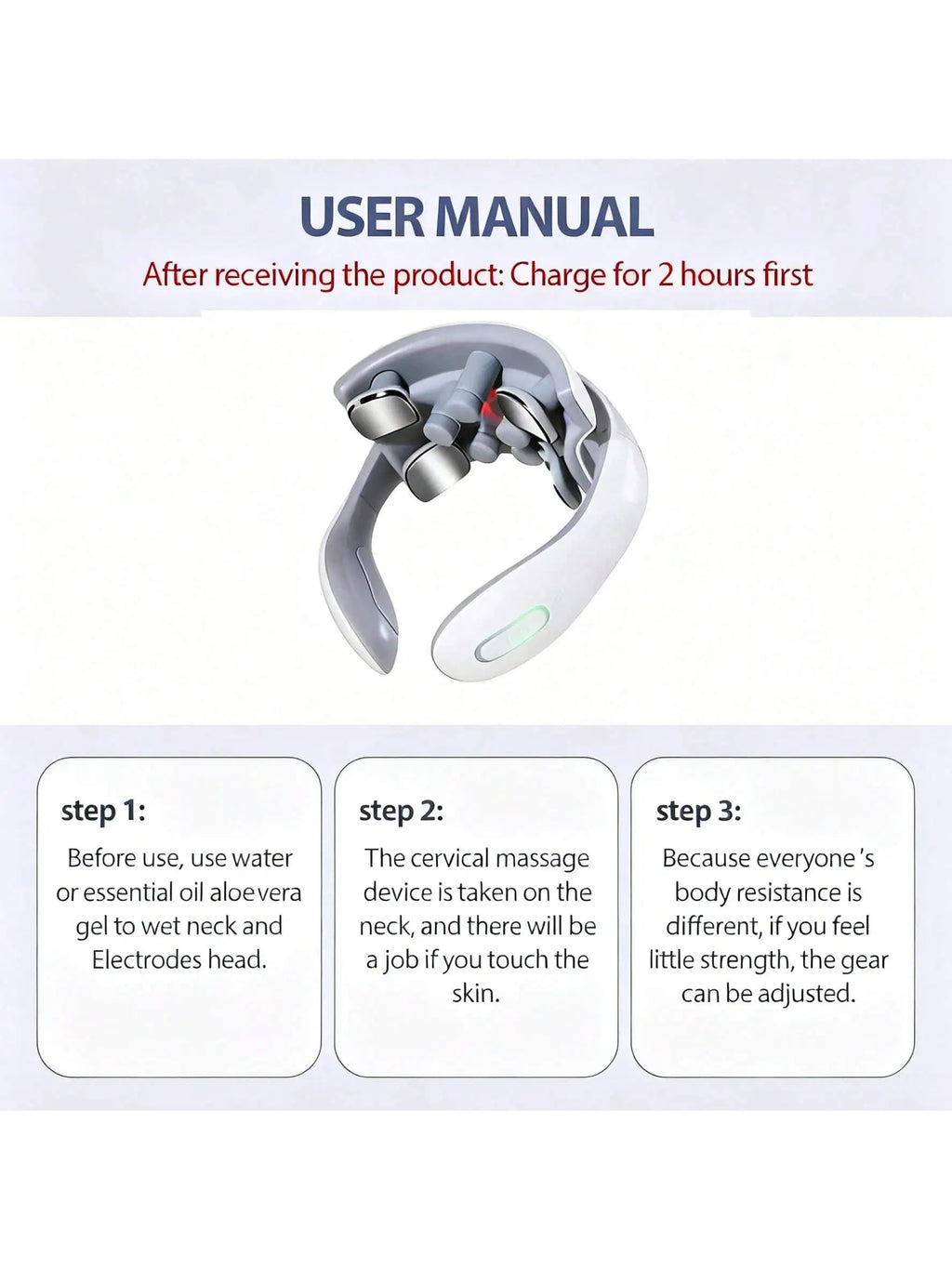 Smart Neck Massager for Adults, 5 Massage Modes, Ergonomic Portable Neck Device for Office, Home & Travel Relaxation