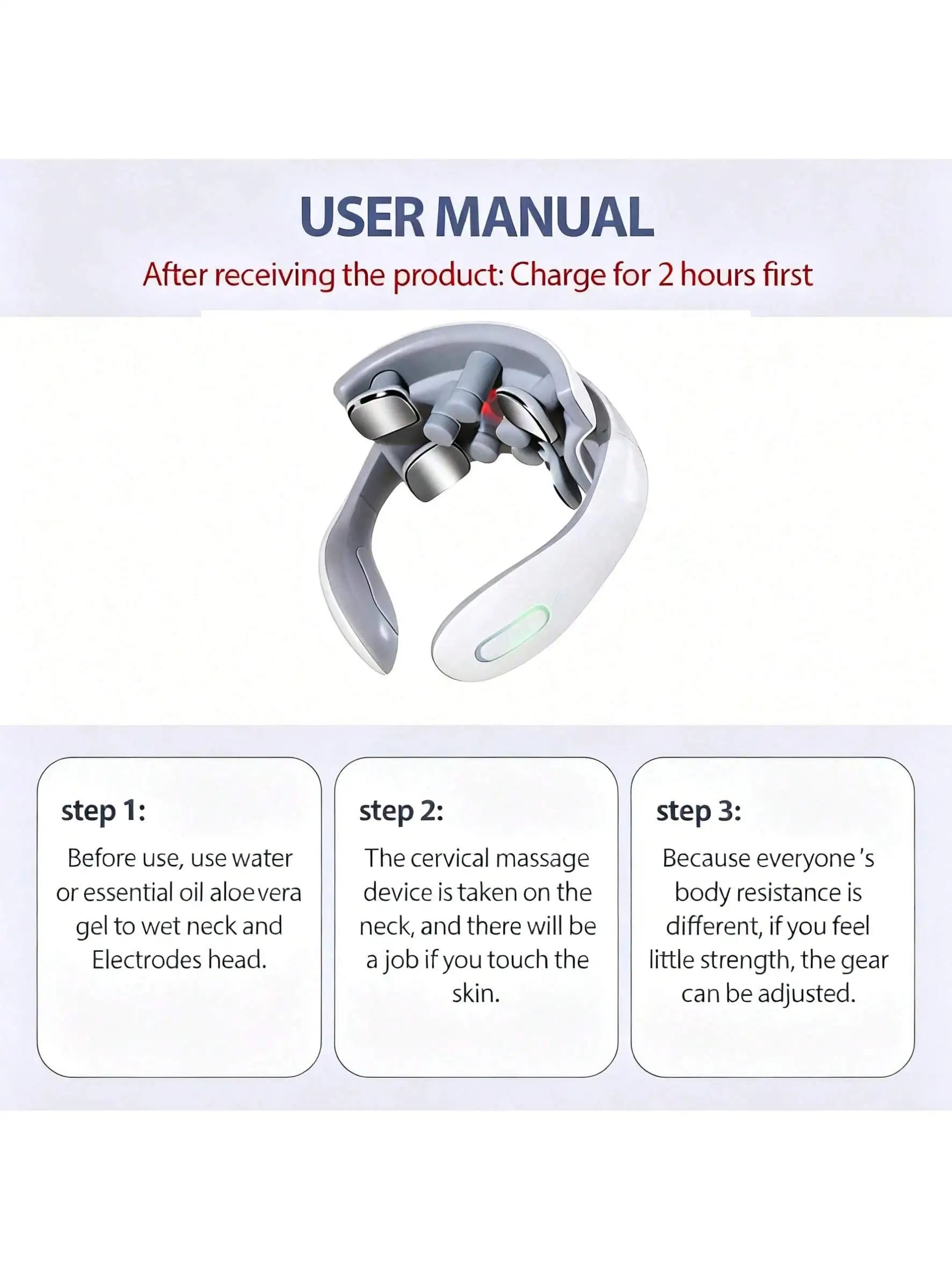 Smart Neck Massager for Adults, 5 Massage Modes, Ergonomic Portable Neck Device for Office, Home & Travel Relaxation