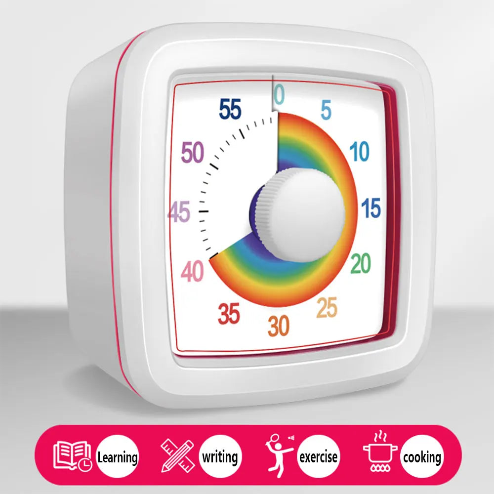 1PC Visual Timer Children's Self-discipline Tool Countdown 60-minute Student Learning Homework Time Stopwatch Management