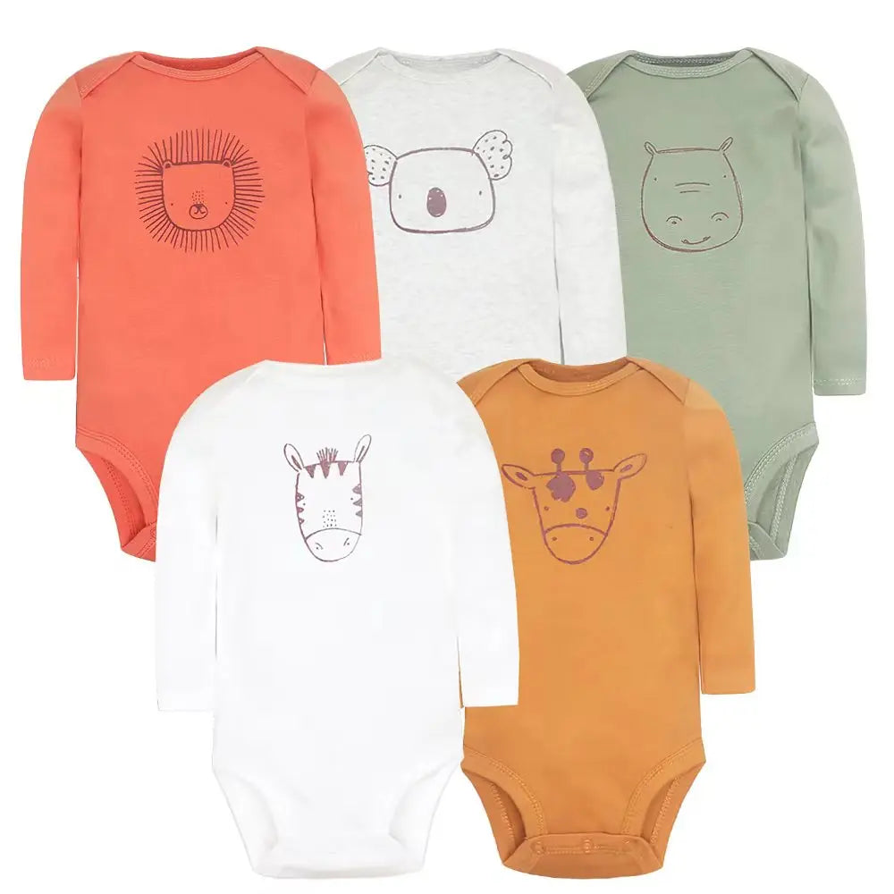 Spring Autumn Baby Bodysuits 3/4/5PCS Long Sleeve Baby Boy Girl Clothes 100% Cotton Newborn Body Infant 0-24Month Bebe Jumpsuit