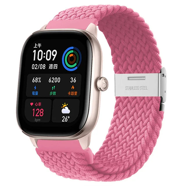 20mm 22mm Braided solo loop For Amazfit GTS 4/2/2e/GTS2 Mini/GTR 4/2/2e/3/Pro 47mm stratos Bracelet Watch band Amazfit bip strap