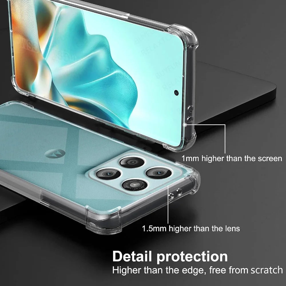 Clear Silicone Shockproof Cover Coque For Motorola Edge 60 Fusion Case Lens Protection Shell Moto Edge60 Pro 60Fusion 5G Fundas