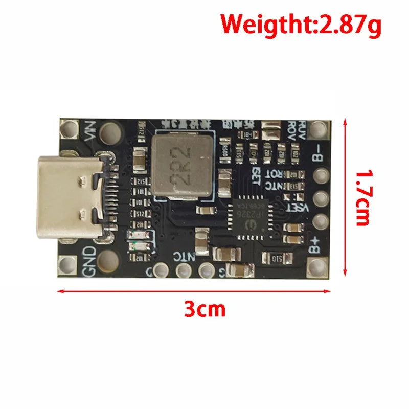 Type-C USB 2-3S BMS 15W 8.4V 12.6V 1.5A Lithium Battery Charging Boost Module With Balanced Support Fast Charge With Indicator