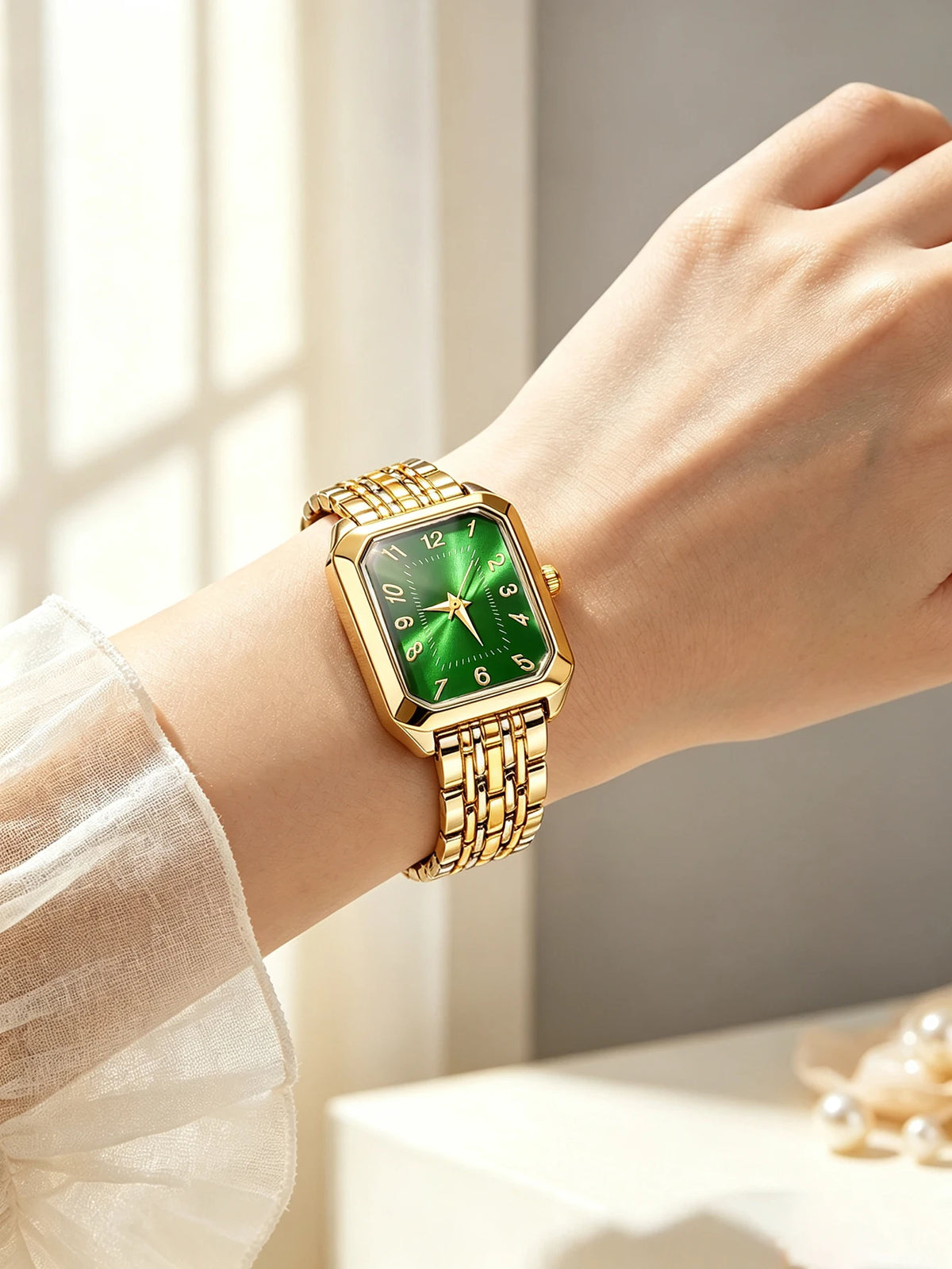 Ladies Quartz Watch Set with Embedded Jewelry Birthday Gift Not Including Box Elegant Timepiece And Accessory Combo