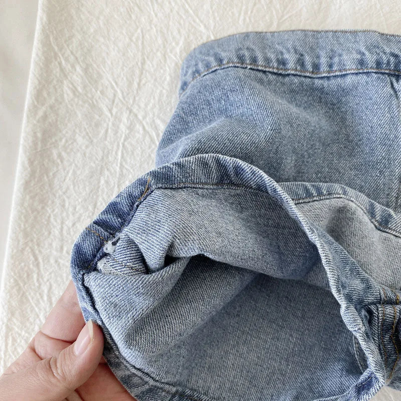 Brief Style Denim Blue Toddler Girls Skirt Shorts Kids Summer Sport Dress Pants Children Elastic Waist Trousers for 2-7 Years