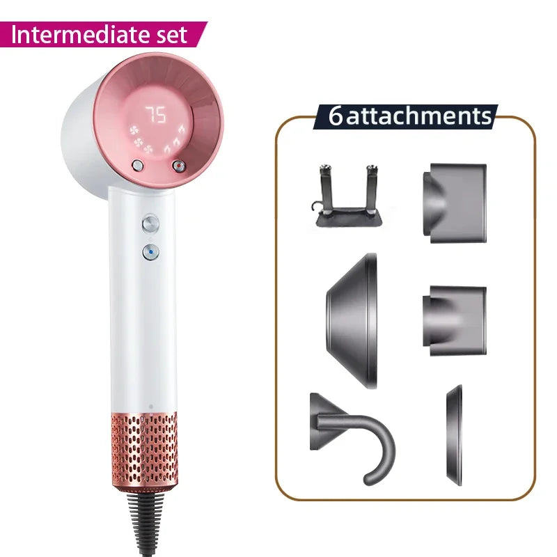 Professional Hair Dryer High Speed Negative Ion 110000rpm Hair Dryer 1500W Professional Hair Care with LED Temperature Display