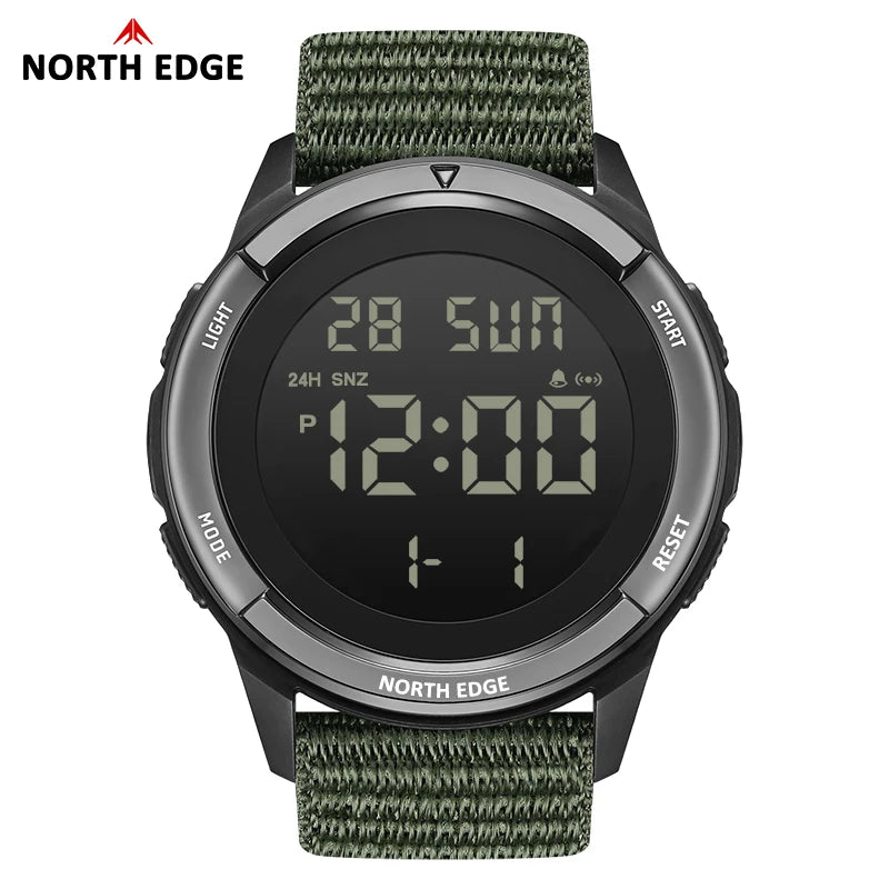 NORTH EDGE NEW TERRAX Men's Digital Military Watches Outdoor Sports Swimming Waterproof 50M Stopwatch Countdown Watch For Men