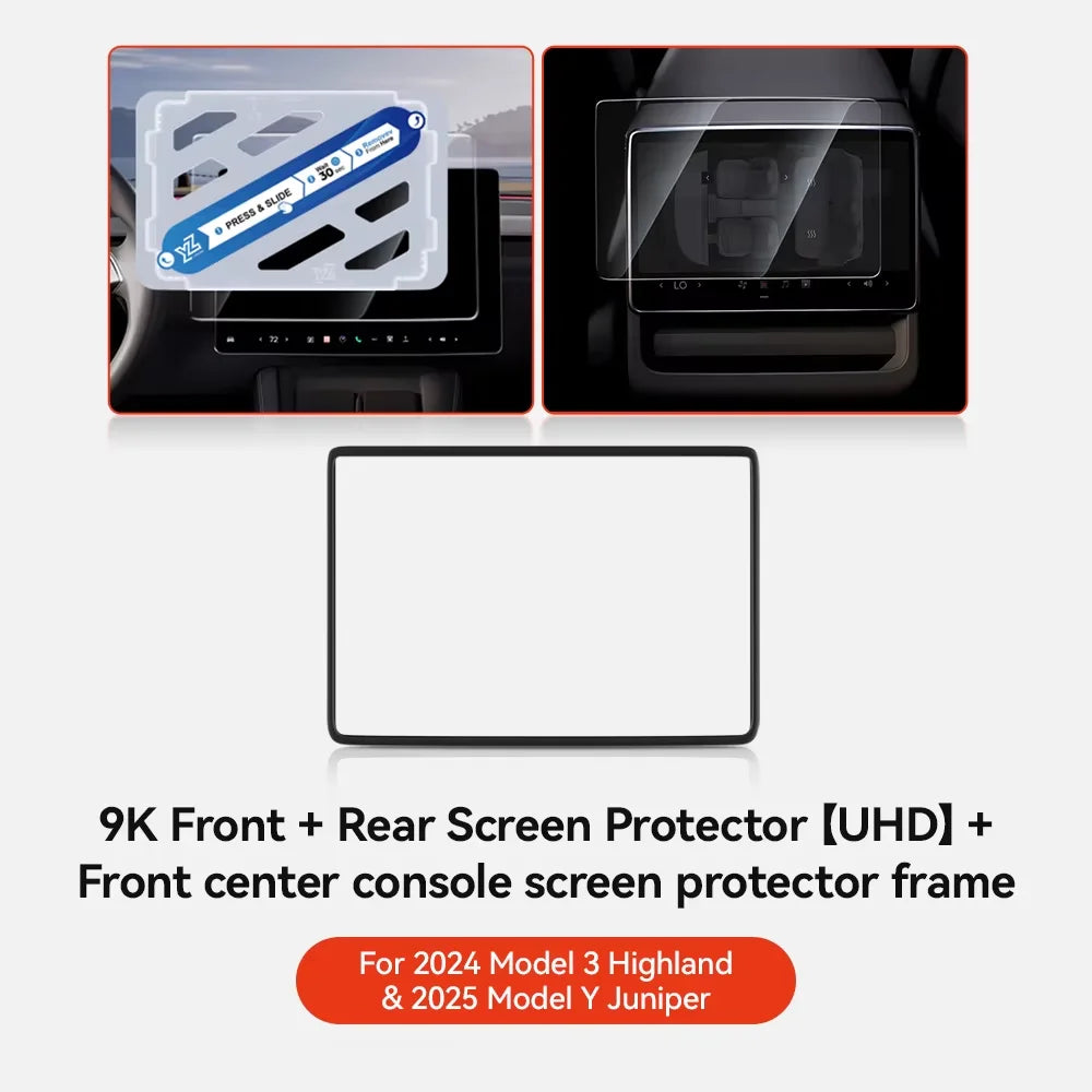 YZ Tempered Glass Screen Protector For Tesla Model 3 Y 2021-2025 Center Control Accessorie Matte Anti Glare HD Film Protection