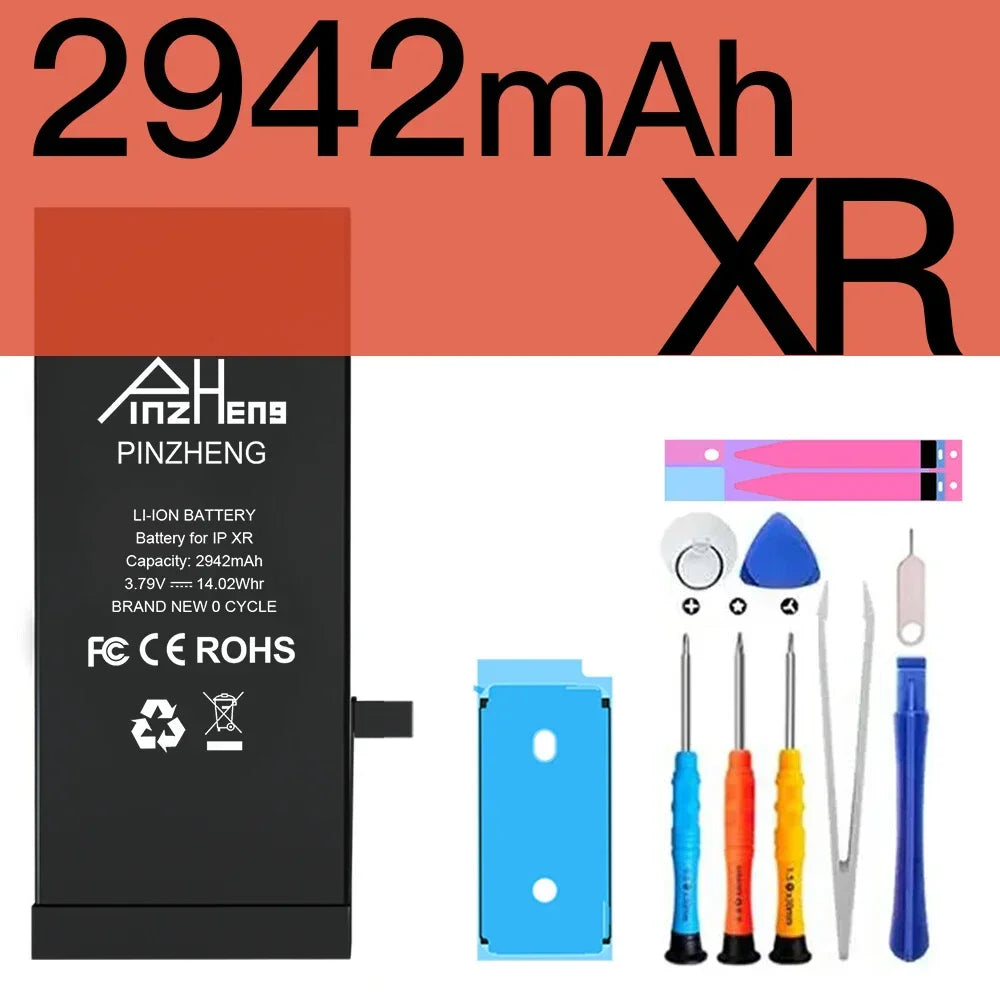 PINZHENG Real High Capacity Battery For iPhone 8 SE2020 6 6S 7 8Plus X Xs Max Xr Phone Replacement Batteries Warranty One Year