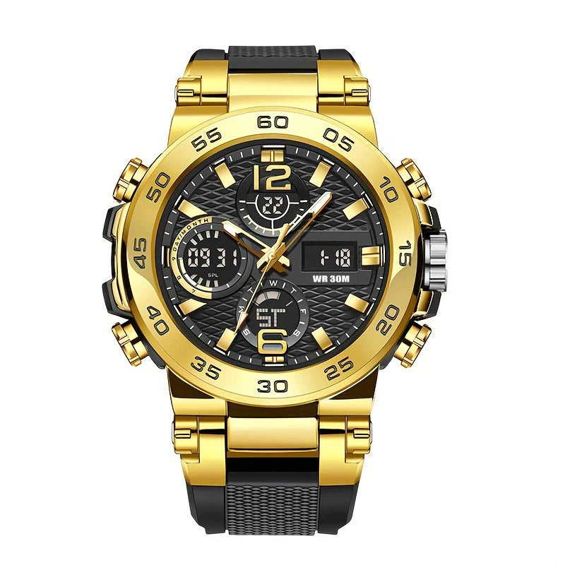 Outdoor men's sports electronic watch multifunctional dual display alarm clock timing suitable for teenagers or students