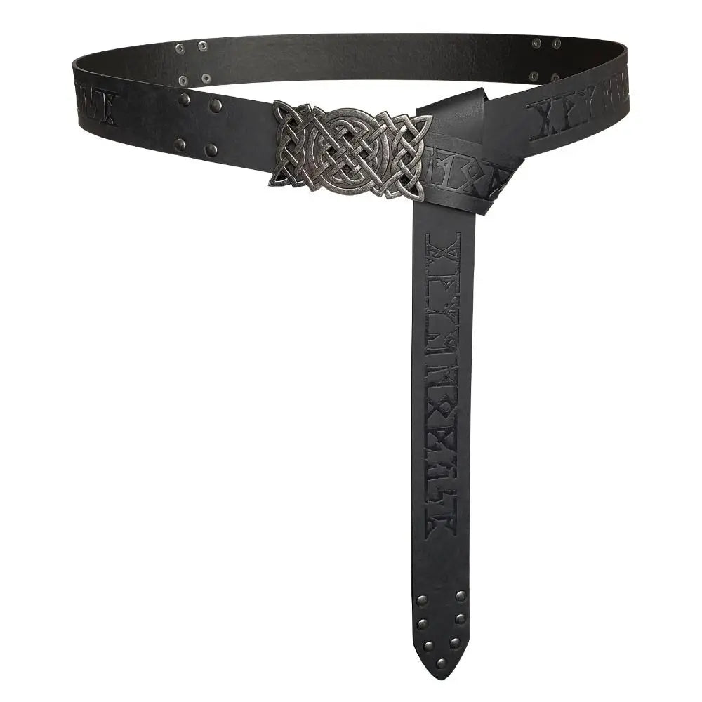 Novelty Embossed Viking Renaissance Buckle Belt PU Printing Celtic Belt Knight Leather Medieval Waistband Adult