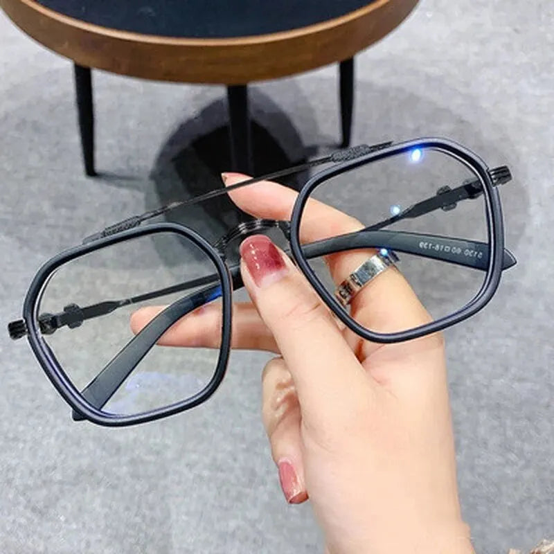 1PCs Blue Light Blocking Fashion Highend Glasses Men Optical Clear Glasses Black Square Frame Eyeglasses
