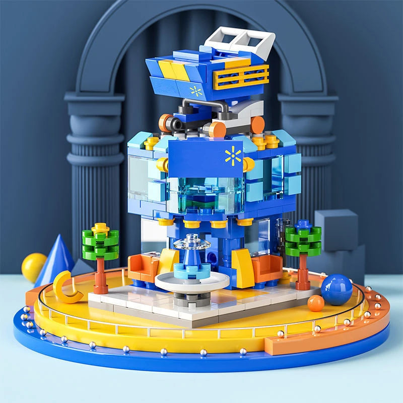 DIY Architecture Store Street View Food House Building Blocks Kit Girls Bricks Classic Movie Model Toys