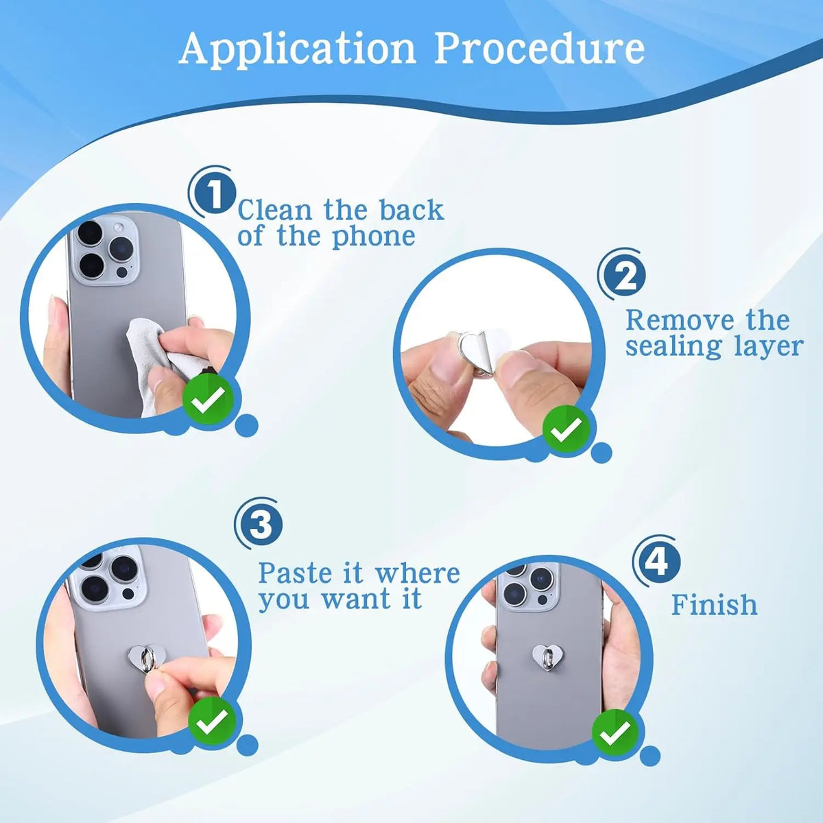 Adhesive Metal Heart Phone Charm Holder Mobile Phone Xyun Finger Ring Stand Hooks Buckle Charms Clasp DIY Accessories String