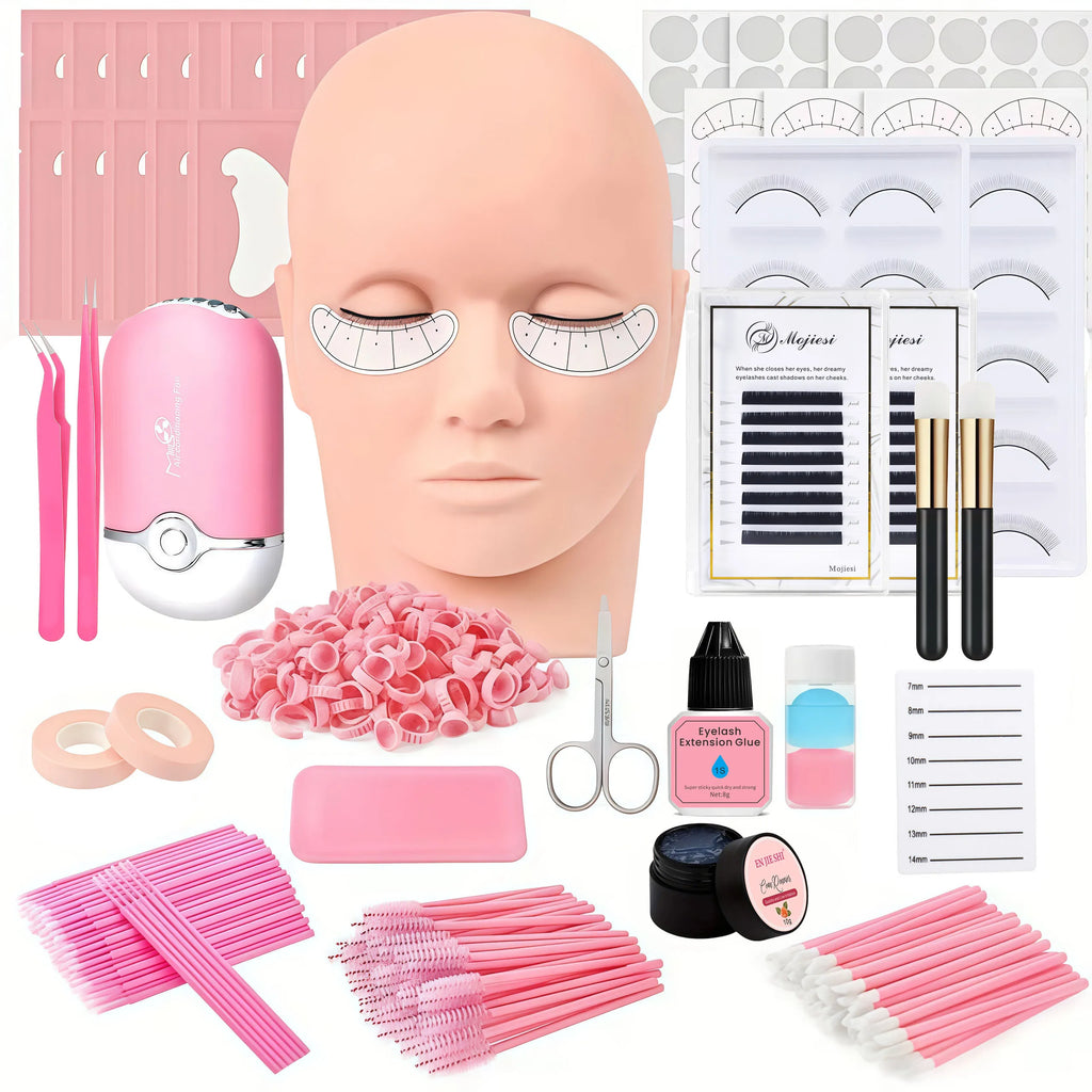 Professional False Eyelash Extension Practice Kit Eye Lashes Extension Grafting for Beginner Artist Practice Makeup Tool Set Kit