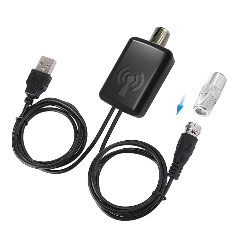 Indoor TV Antenna Amplifier CATV Signal Booster for HD TV Antenna with USB Power Supply Easy Installtion Gain 25dB