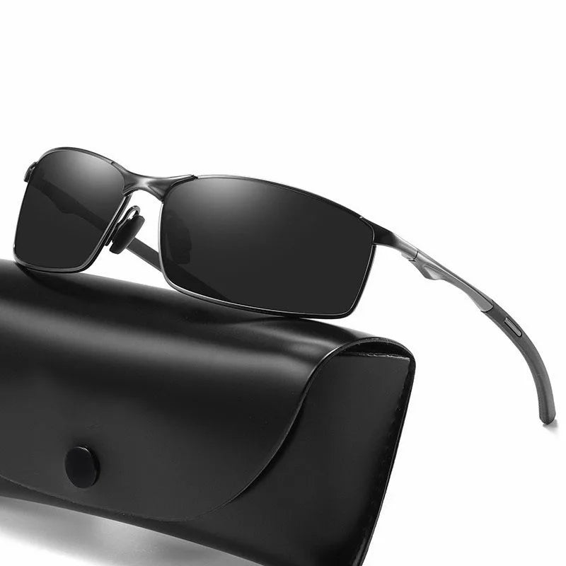 Rectangle Metail Frame Polarized Sunglasses Men Brand Designer Color Changing Sun Glasses Driving Oculos De Sol UV400