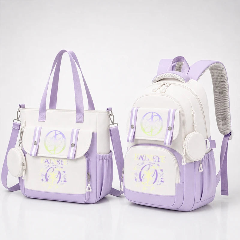 Kpop Group Katseye Backpack Set Teen Girls Back To School Gifts Korean Ulzzang Katseye Women Travel Bagpack Suit