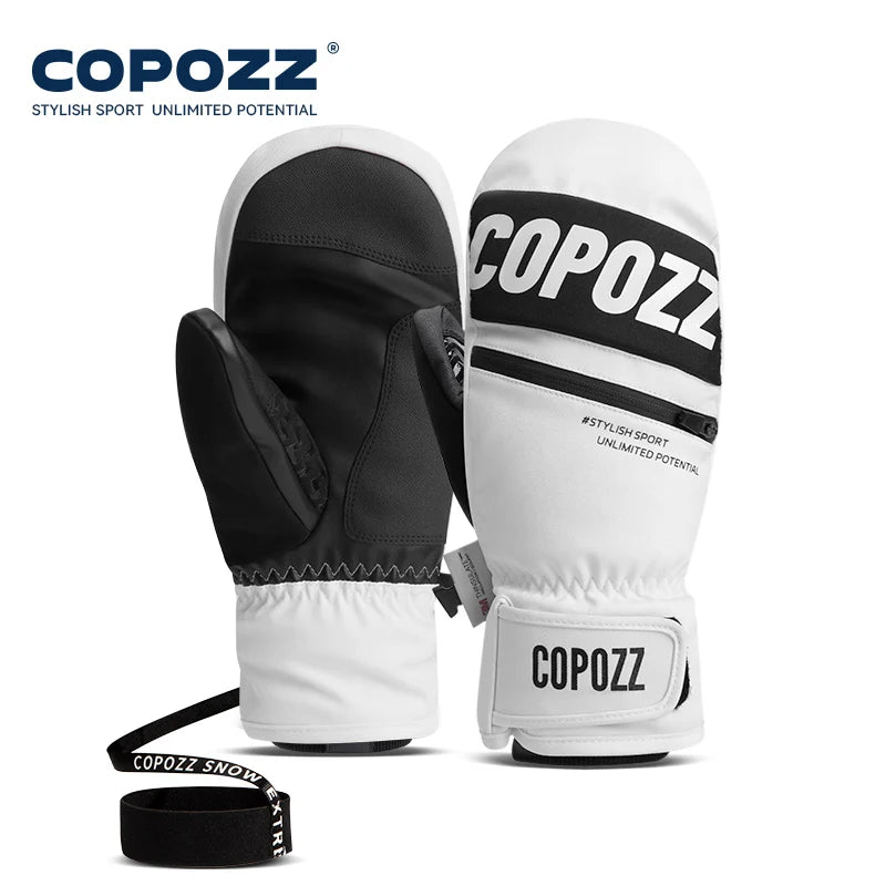 COPOZZ New Upgrade Thicken Ski Gloves Winter Men Women 3M Thinsulate Thermal Snowboard Gloves Waterproof Warm Mittens Ski Gloves