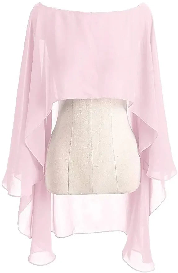 Women Chiffon Cape Bolero Femme Mariage Chalas Mujer Evening Wedding Bridal Jacket Wraps Accessories Peleryna Cloak Boda Shawl