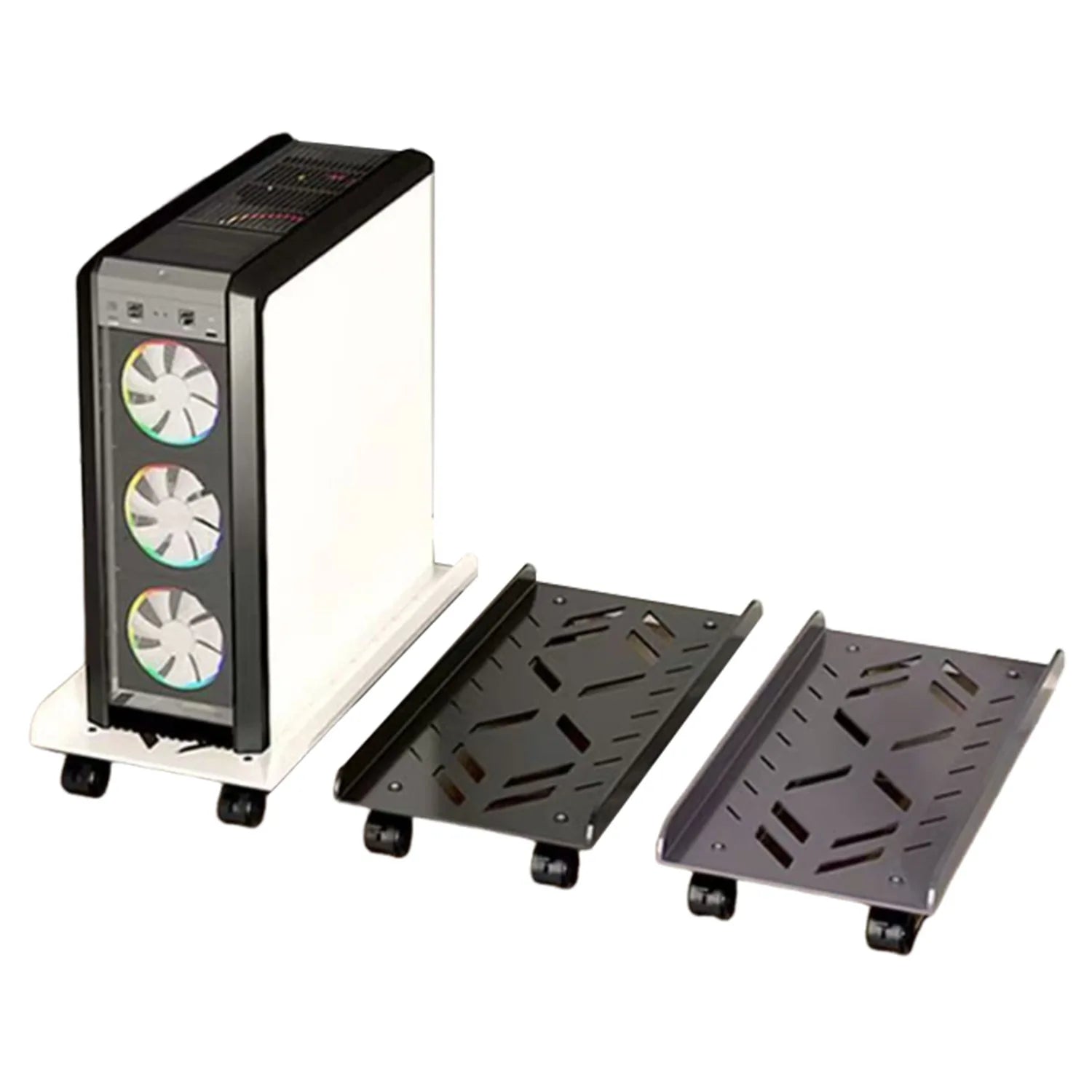 Adjustable CPU Stand Universal Under Desk Bracket Hollow Design PC Tower Elevated Storage Holder for Home Office