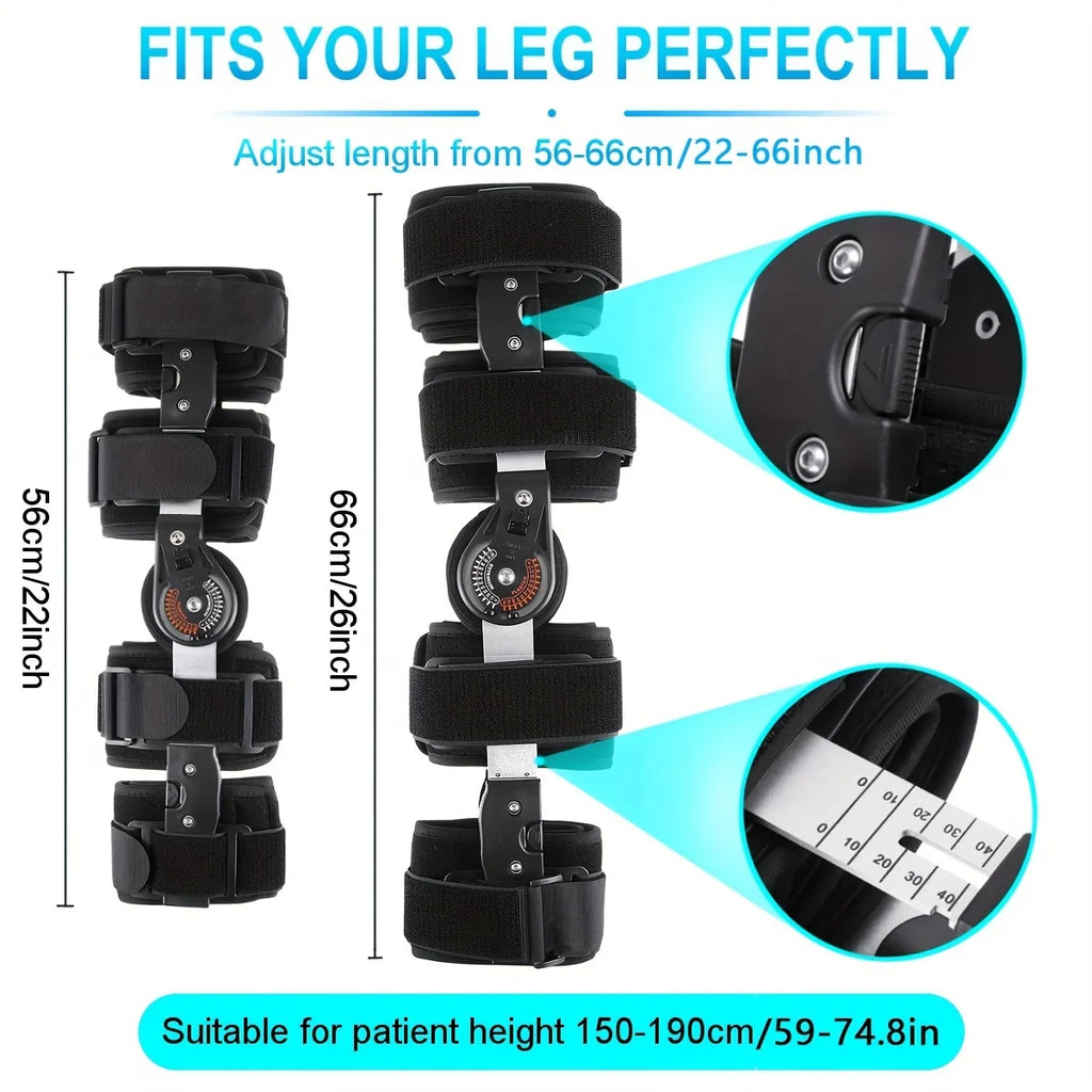 Adjustable Hinged Knee Brace with Button Lock - Sponge-Lined for Comfort, Suitable for Knee Support