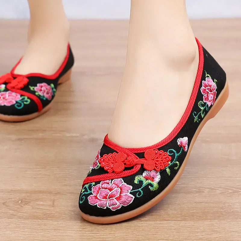 Sapatos Femininas Women Cute Sweet Wine Red Retro Traditional Anti Skid Slip on Loafers Lady Fashion Black Comfort Shoes E495