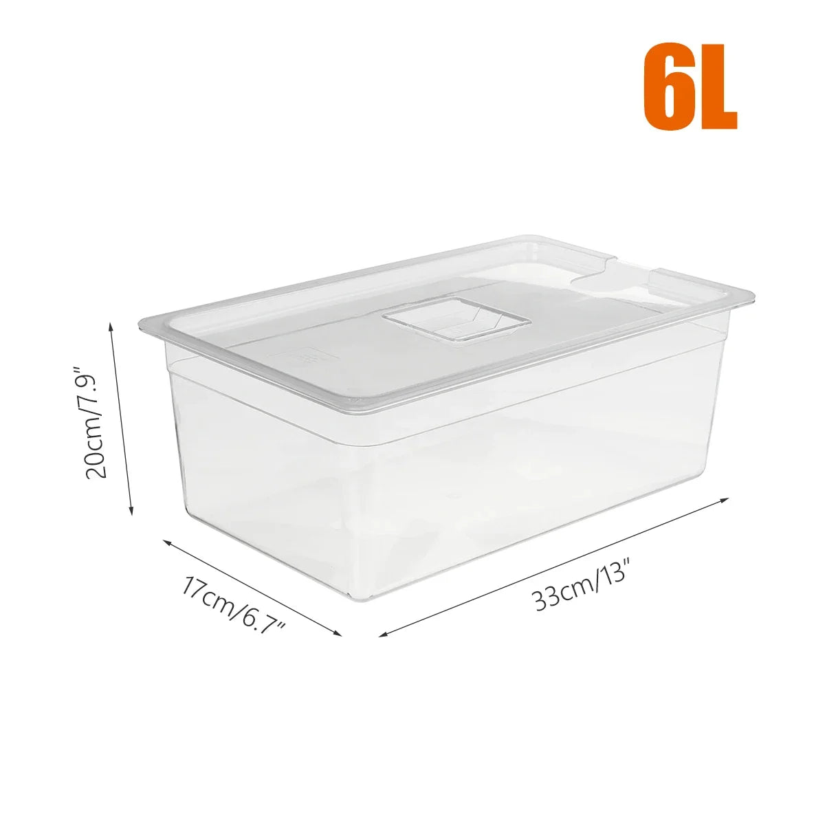 6L 11L Sous Vide Container Water Tank with Lid for Circulator Sous Vide Cooking Immersion Slow Cooker Cooking Tool