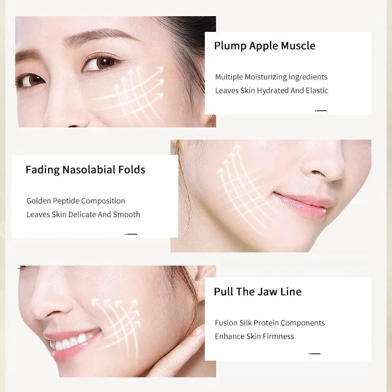 24K Gold Face Serum Active Collagen Silk Thread Facial Essence Firming Moisturizing Hyaluronic Serum for Face Skin Care