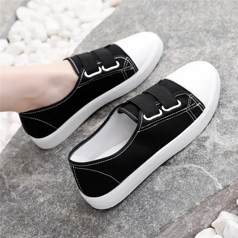 Cresfimix women classic height increased white canvas shoes lady casual spring street slip on shoes zapatos cool shoes a2193