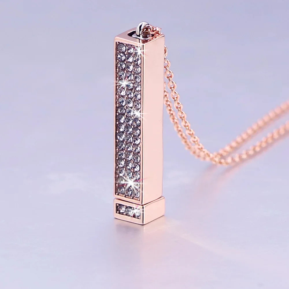 I Love You - Hidden Message Necklace Personalized Hidden Slider Necklace Retractable rod necklace with hidden message
