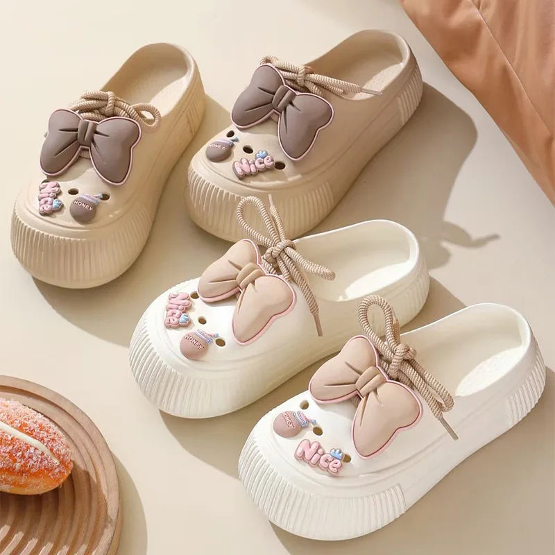 New Sandals DIY  Platform Sandals for Women 2025 Summer Thick Sole Beach Sandals Woman Flowers Non Slip EVA Clogs Garden Shoes