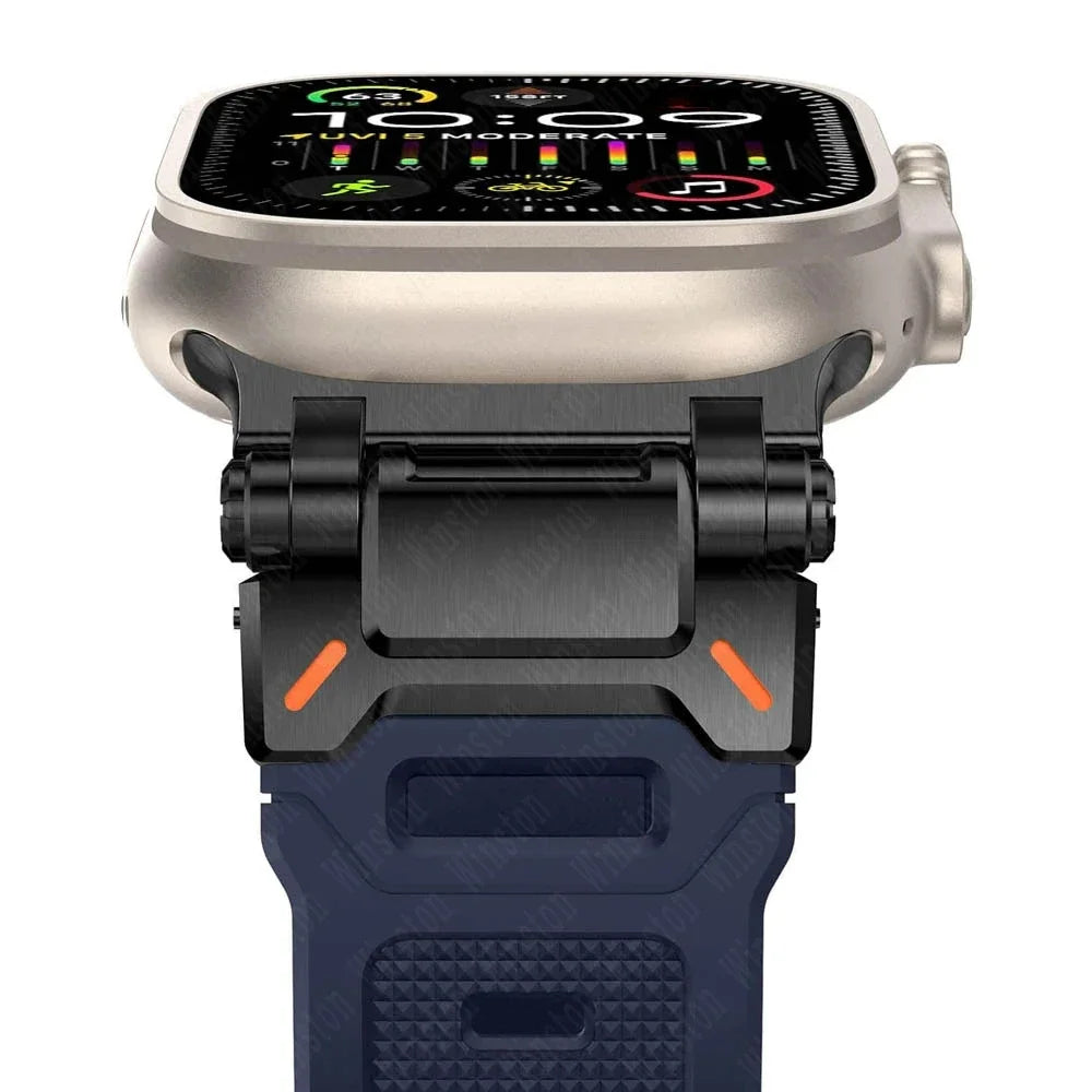 Soft Rubber Strap for Apple Watch Ultra 3 2 Band 49mm 46mm 45mm 42 44mm Luxury Bracelet for IWatch Series 11 10 9 8 7 6 5 Correa
