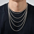2mm Casual Stainless Steel Cuban Chain Necklace for Men,Hip Hop Punk Silver Color Metal Chain Link Layers Collars Jewelry