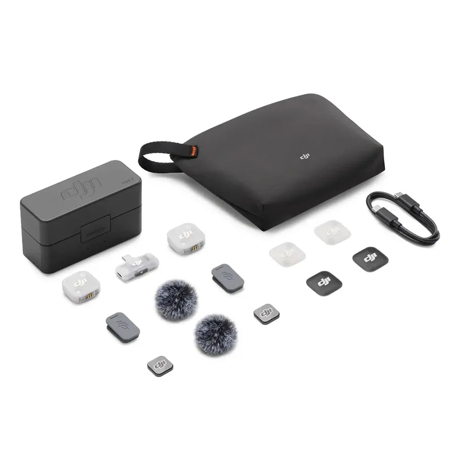 DJI Mic Mini 2 (2 TX + 1 RX + Charging Case) or (1 TX + 1 RX) or White Transmitter or with 1 Mobile RX Optional