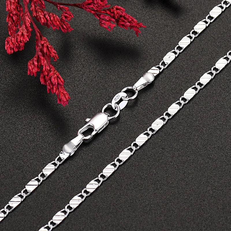 18K Gold 16/18/20/22/24/26/28/30 Inch Figaro Chain Necklaces For Women Luxury Designer Jewelry Free Shipping