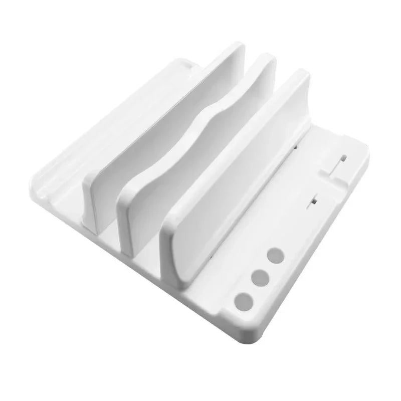 4 in 1 Vertical Laptop Stand Adjustable Width Space Saving Desktop Notebook Holder – Universal Vertical Dock for MacBook Surface