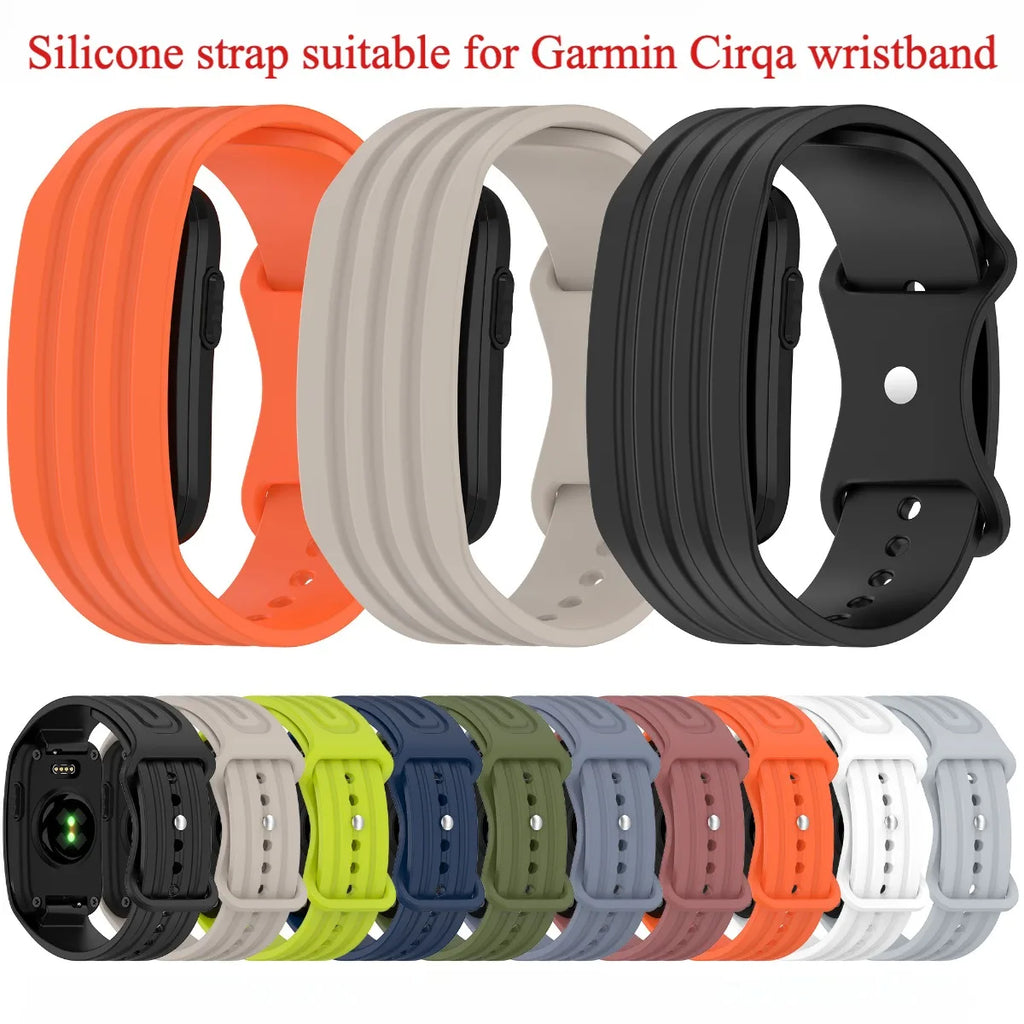 Sport Wristband Silicone Strap For Garmin Cirqa Smart Band Waterproof Anti‑wear Replacement Watch Accessory