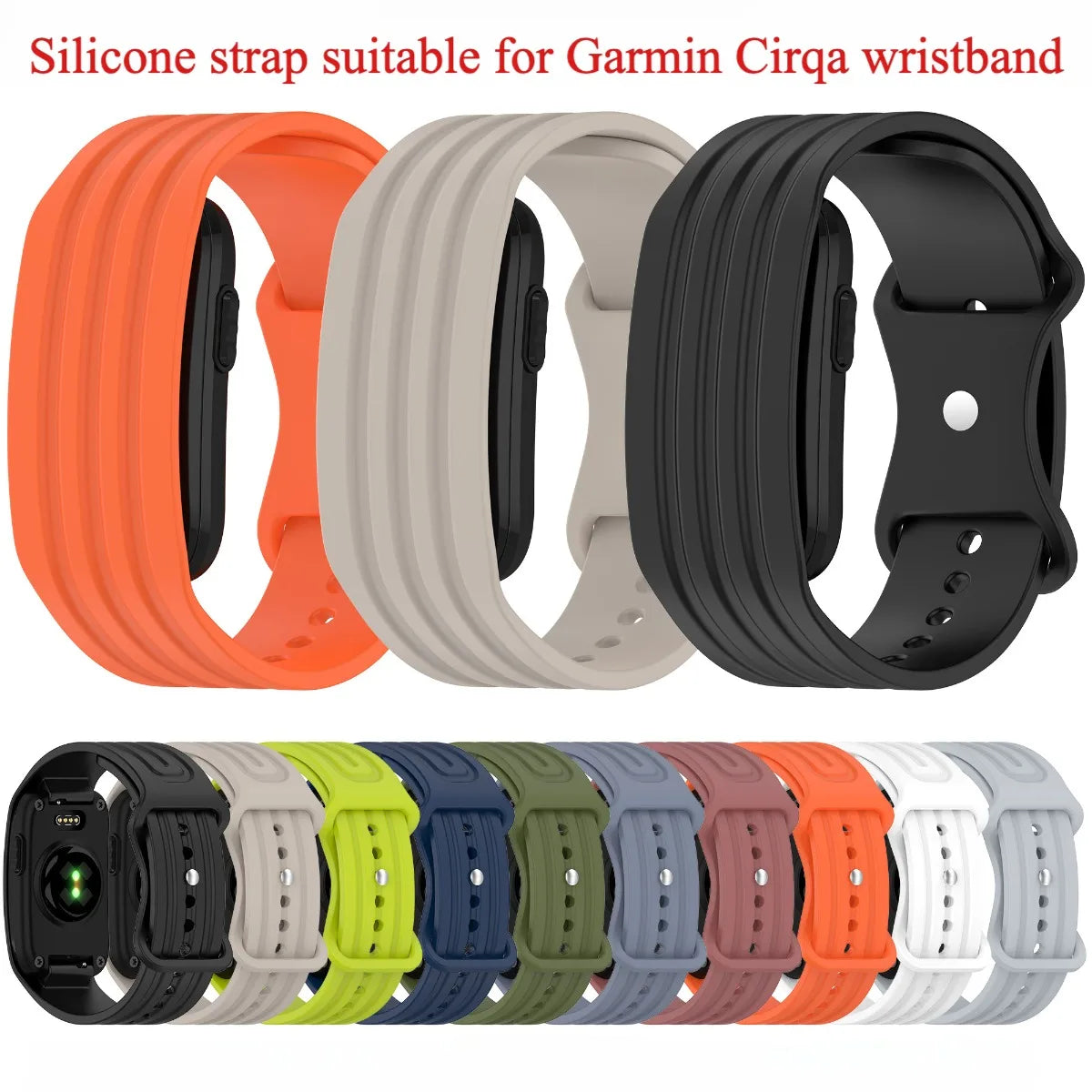 Sport Wristband Silicone Strap For Garmin Cirqa Smart Band Waterproof Anti‑wear Replacement Watch Accessory