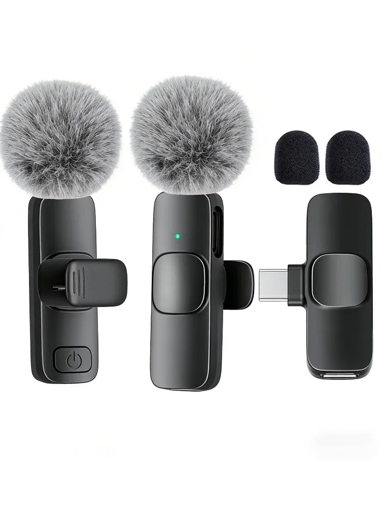 Type-C Port Professional Wireless Lavalier Microphone for Smartphones, Computers and Cameras, Plug and Play