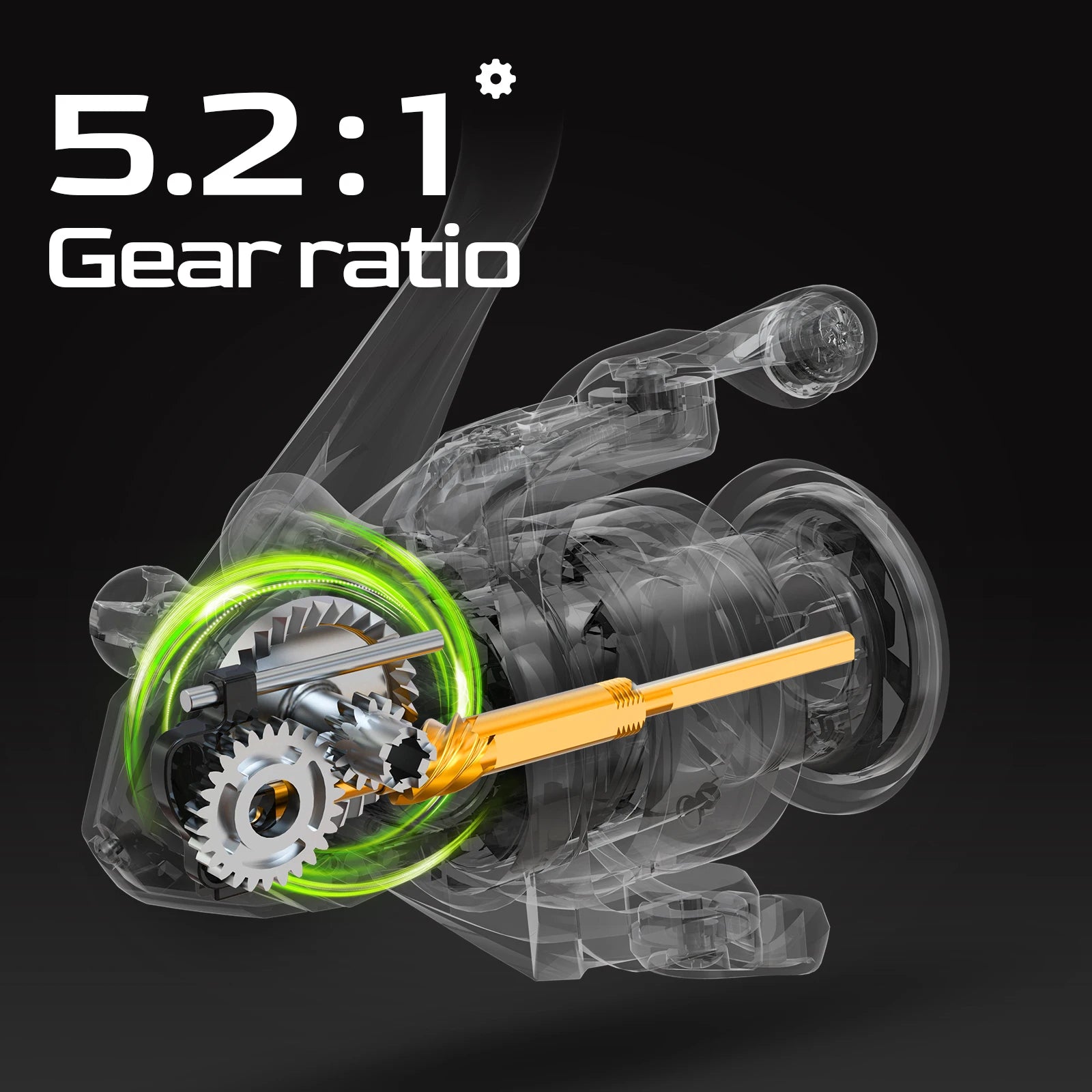 HANDING M1 Spinning Reel 12kg Max Drag Fishing Reel, 9+1 Ball Bearings, 5.2:1 Gear Ratio Powerful Reel for Perch Bass and Pike