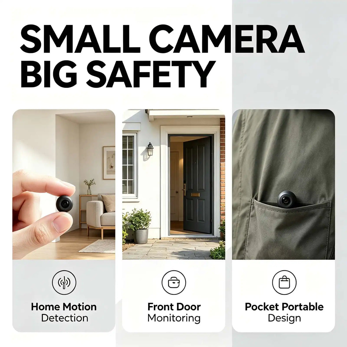 E17 Mini WiFi Security Camera, 4K Ultra HD tiny surveillance cam with infrared night vision, motion detection alert, loop recording. Compact portable design for home, office, car indoor monitoring. Real‑time phone remote vi