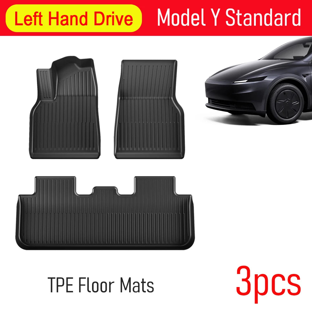 for 2026 2025 Tesla Model Y Standard Floor Mats Trunk Mat Cargo Liner Frunk Backrest Mats Car Accessories (Standard Models Only)