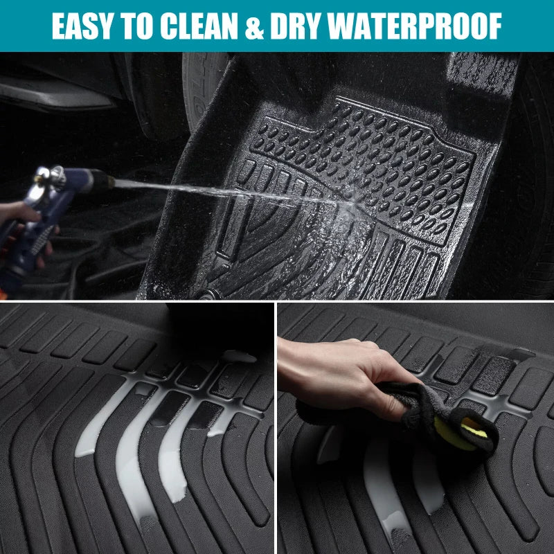 4PCS All Weather Floor Mats Liners For Chevrolet Suburban GMC Yukon XL 2015~2020 TPE Car Trunk Mat 3D Floor Mats Liner Set PHEV & HEV